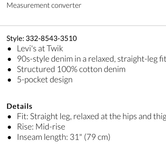 Levi’s ‘94 Baggy Mid Rise Straight Leg Jeans Distressed Medium Blue 25 26 29 30 - Picture 7 of 15